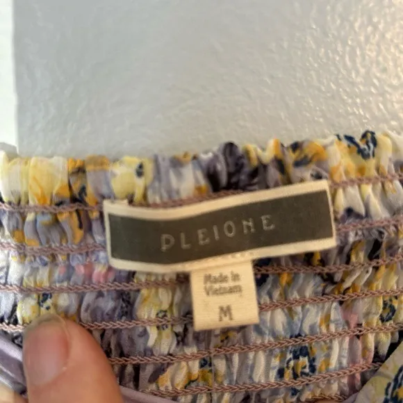 Pleione Purple and Yellow Blouse Vibrant Top‎ Rouching size M New Fairy Cottage - Image 7