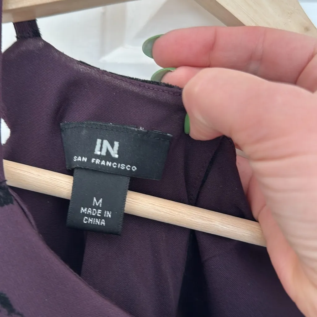 Y2k vintage purple velvet rose mini dress - Image 4