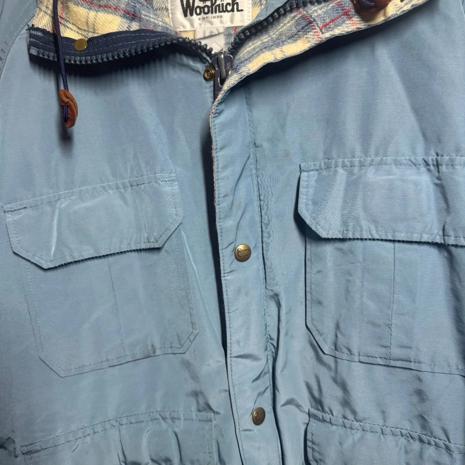 Woolrich Jacket Cotton Nylon Blend Flannel Made In USA Parka Coat Outdoor Hiking - Image 3