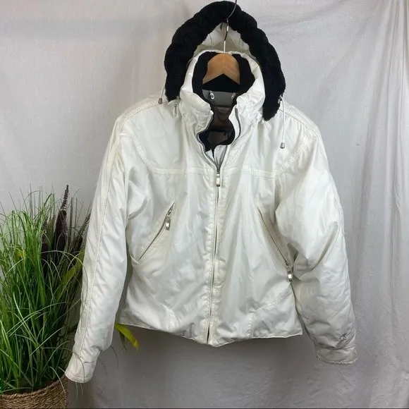 Obermeyer White & Black Venus With Fur Hooded Ski Snowboard Snow Winter Jacket 8 - Image 11