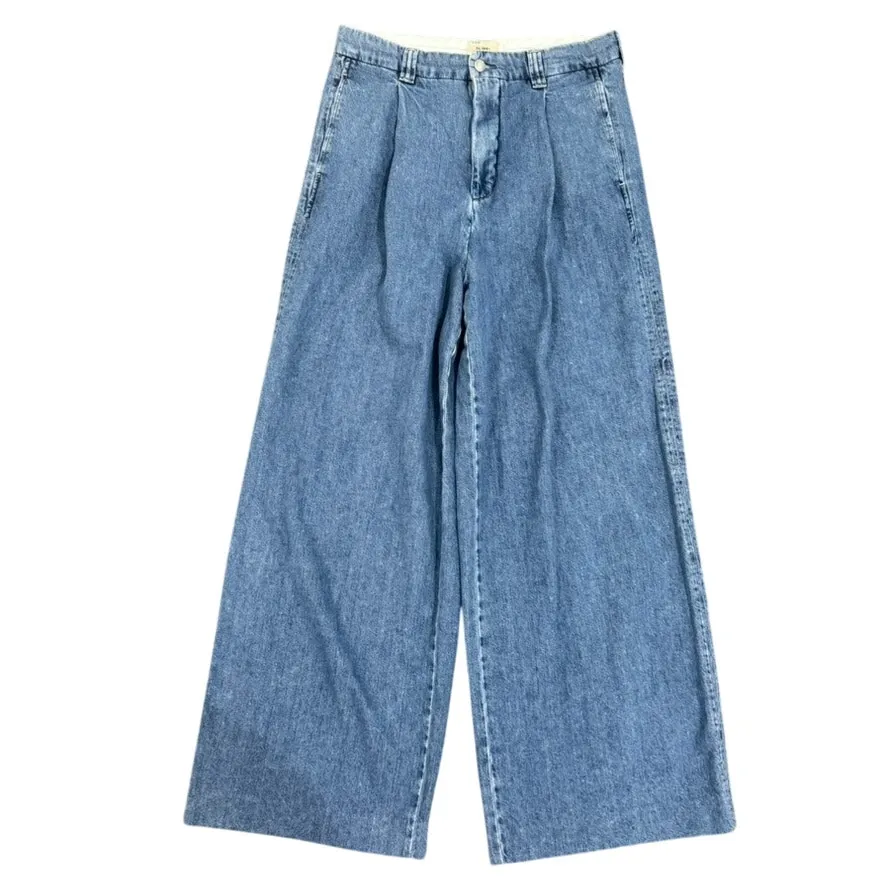 DL1961 Hepburn Wide Leg High Rise Pleated Jeans in Blue Wash, Size 29 - Image 4