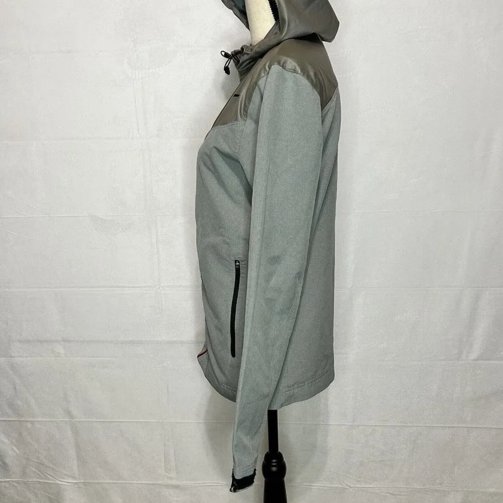 Nike Pro Running Jacket Womens Gray Red Hooded Full Zip Stretch Sz. S - Image 5