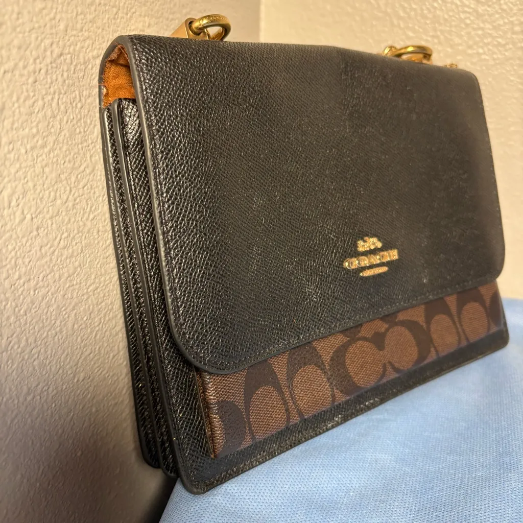 Coach Black and Brown signature Crossbody Bag - Image 16
