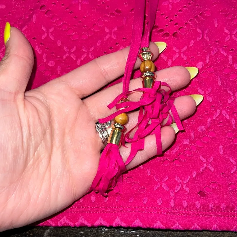 NWOT Saltwater Sands Over-The-Shoulder Tankini Top - Magenta - Image 4