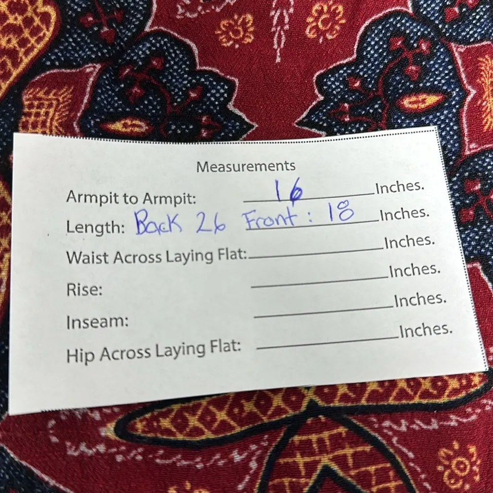 Hi-Low Boho Festival Crop Top Red Geometric Lace Up Sides - Image 11