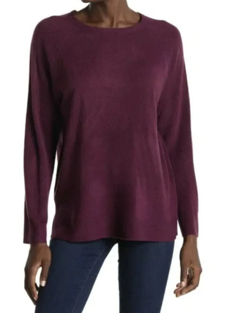 Sweet Romeo Modern Girl Ribbed Raglan Sleeve Pullover Sweater, Size S - Image 1