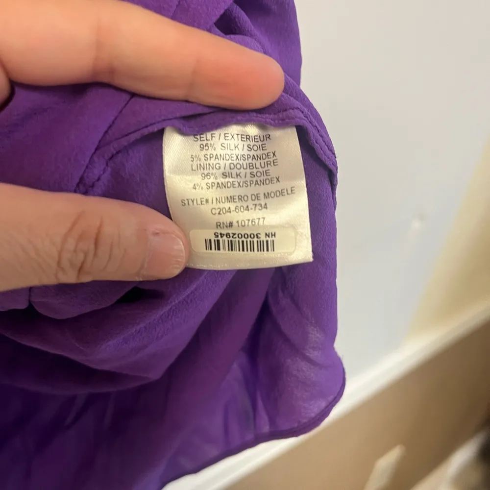 Alice and Olivia purple tie dye kimono dress mini beach Kaftan 100 % Silk Size S - Image 10