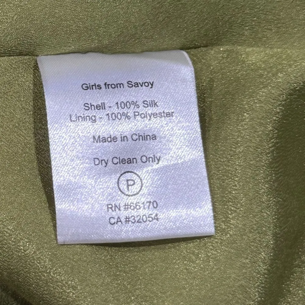 Anthropologie Girls From Savoy Silk Lime Juice Dress With Liner Women’s 14 - Image 4