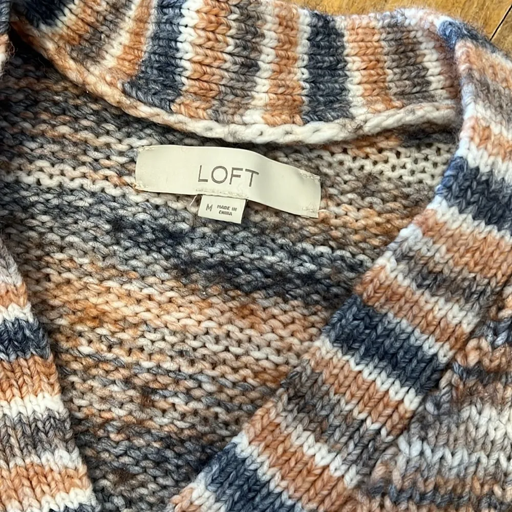 Loft Spacedye Slouchy V-Neck Cardigan Medium - Image 3