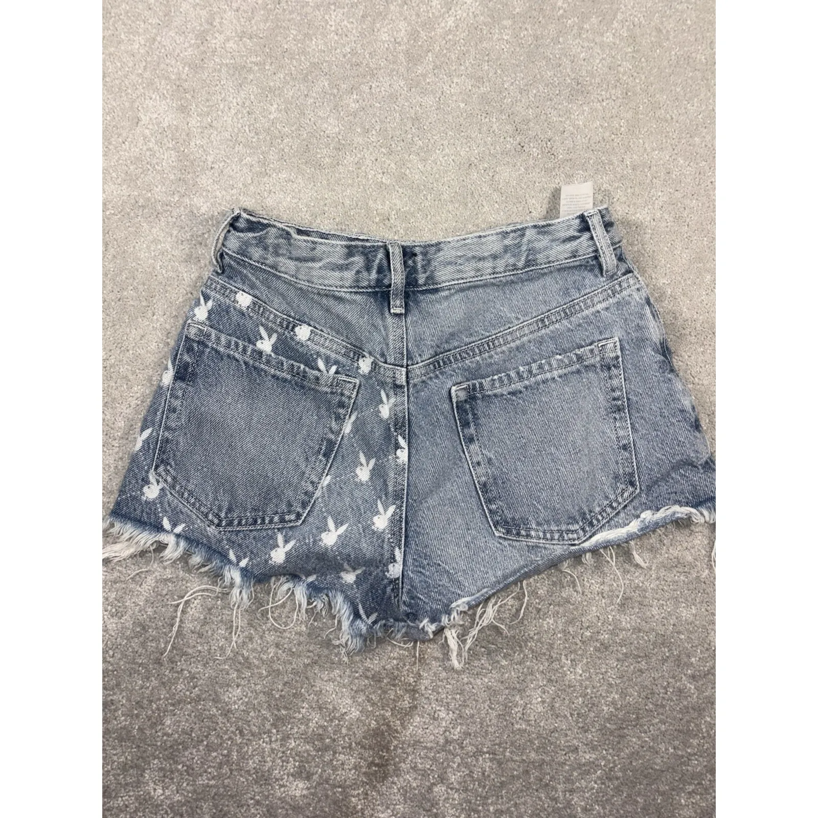 Playboy Bunny Jean Short Made By Pac Sun Size 25 Denim Cutoffs Blue - Image 2