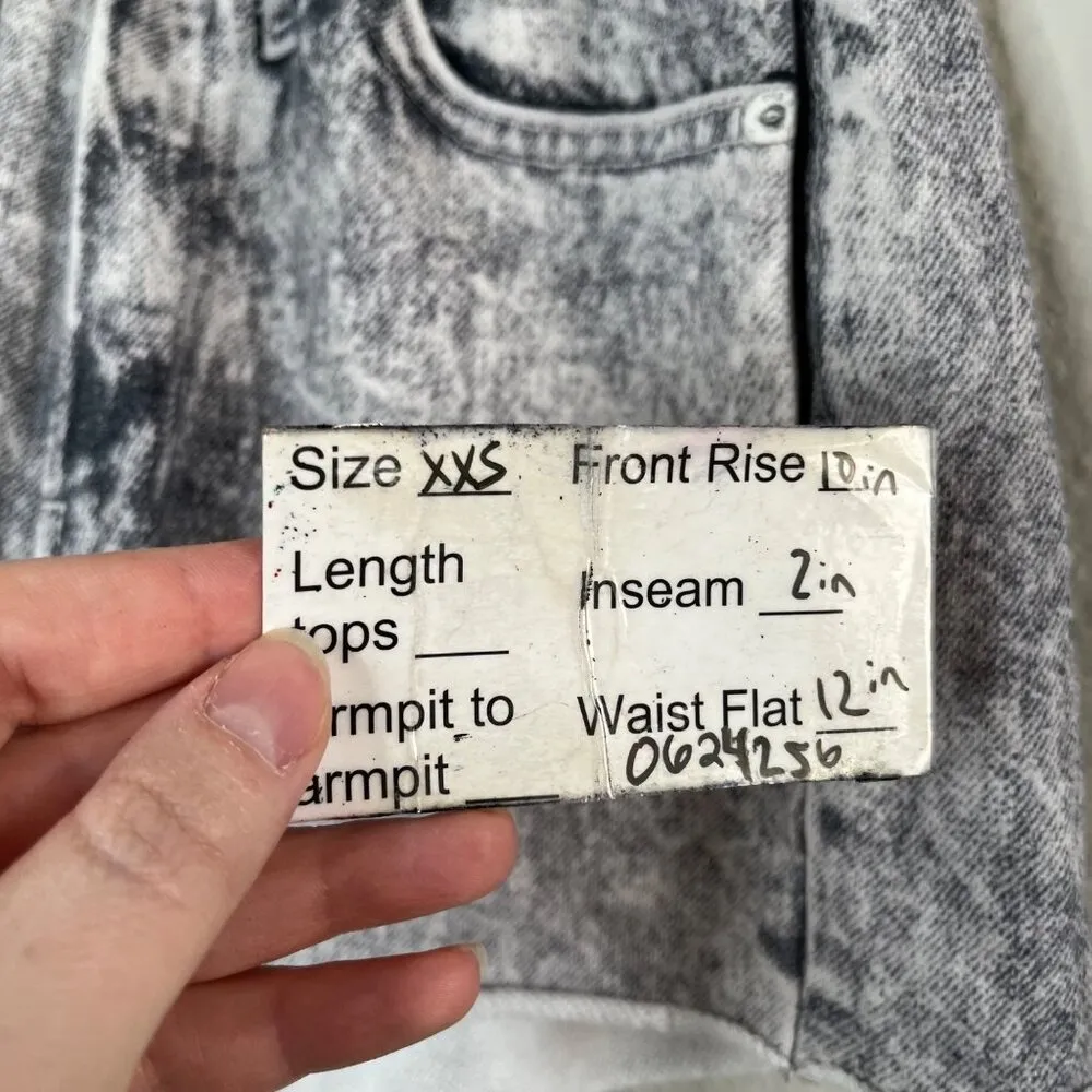 Rag and Bone Acid Wash Miramar Printed Denim Cotton Shorts XXS - Image 11