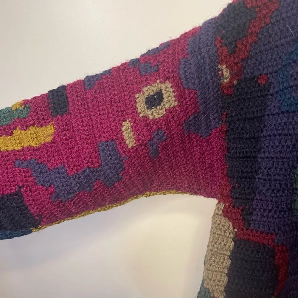 Peruvian Connection vintage cardigan button sweater RARE - Image 3