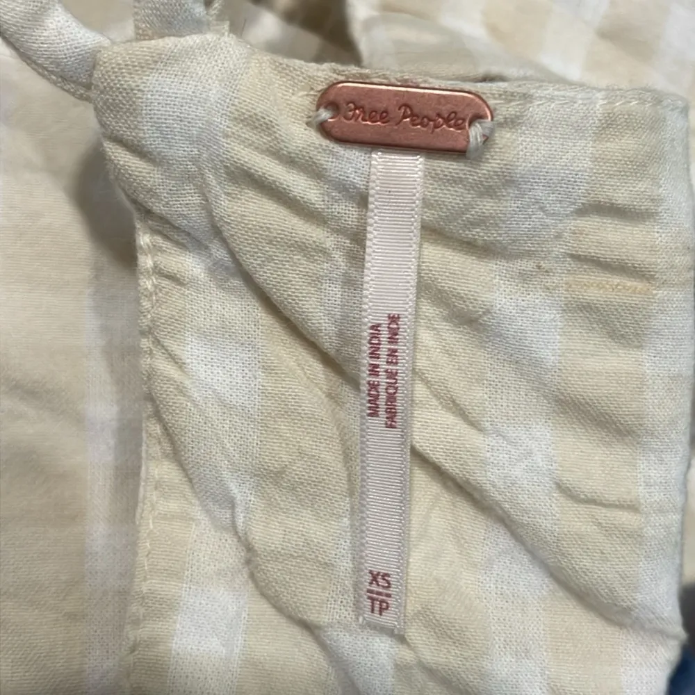 Free People cotton gingham striped open back tank - Image 3