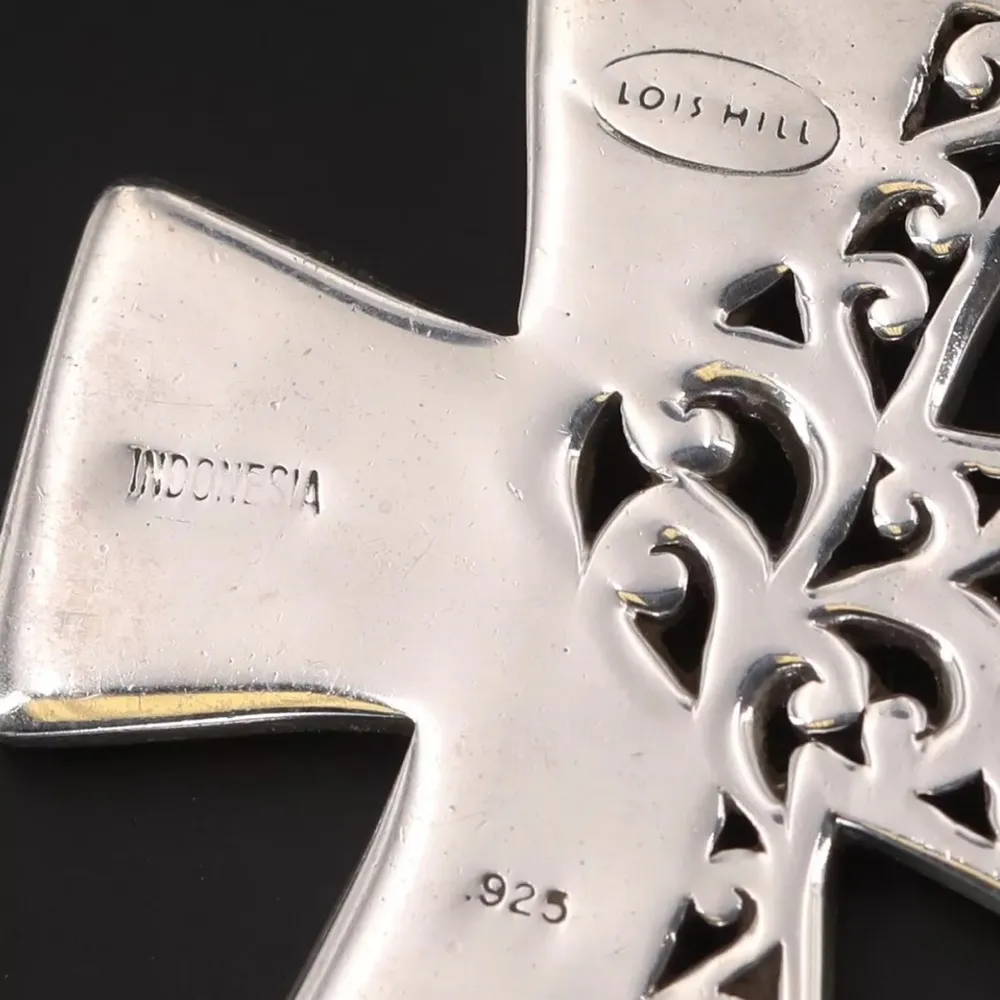 Abalone Mosaic Inlay Yin Yang Baltic Cross & Sterling Silver Necklace - Image 8