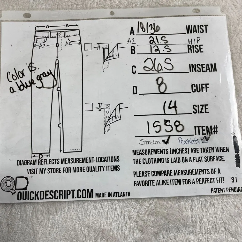 Loft Outlet High Rise Straight Leg Pants Womens 14 Blue Front Seam Stretch SHORT - Image 3