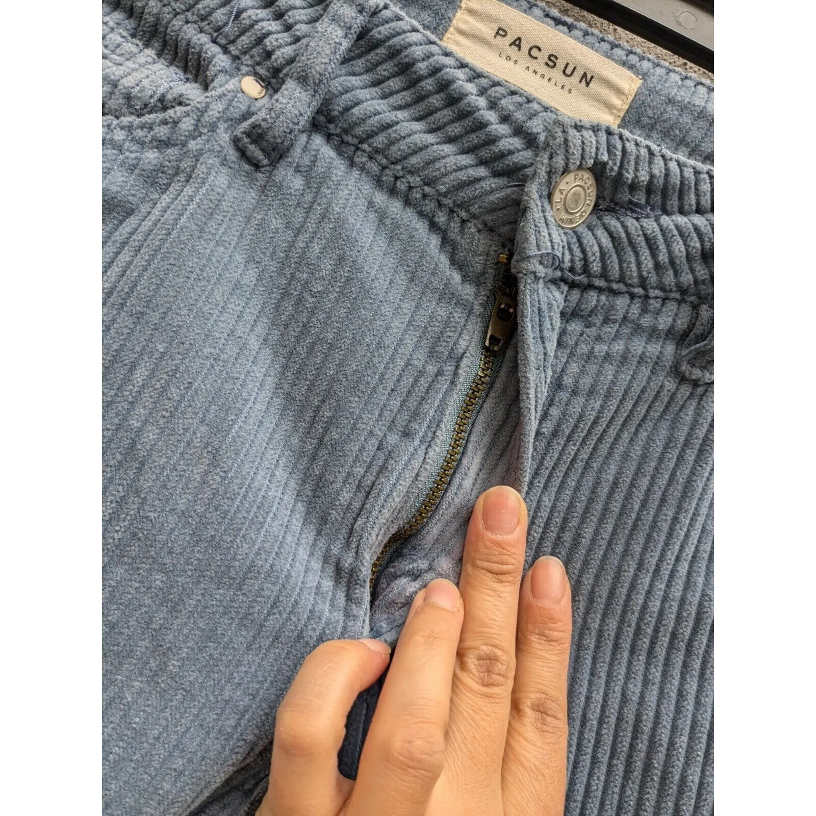 Pacsun Los Angeles Women's Blue Corduroy Cotton Pants Mom Jean Style Size 24 - Image 4