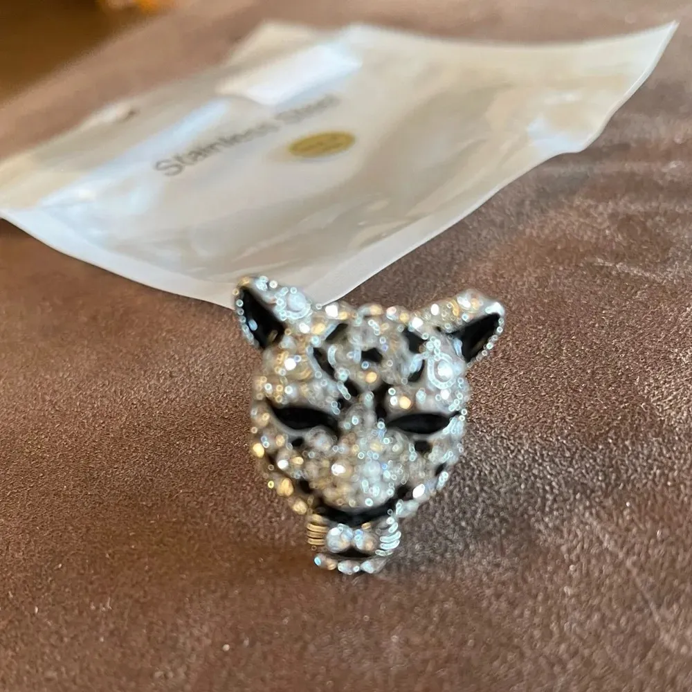 NWT Tiger Stainless Steel Adjustable Ring Black - Image 7