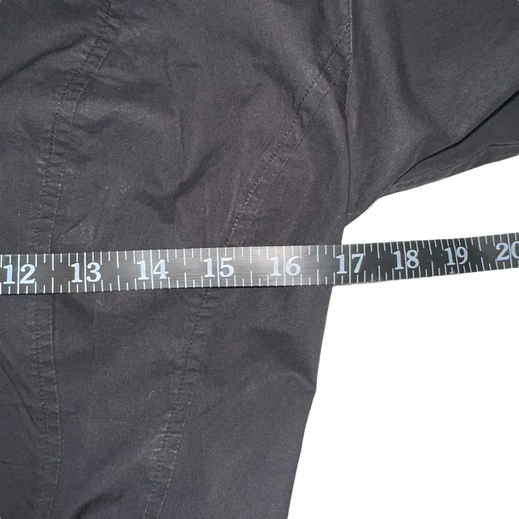 Frame Organic Cotton Smocked Back Black Short Sleeve Mini Shirt Dress MEDIUM - Image 7