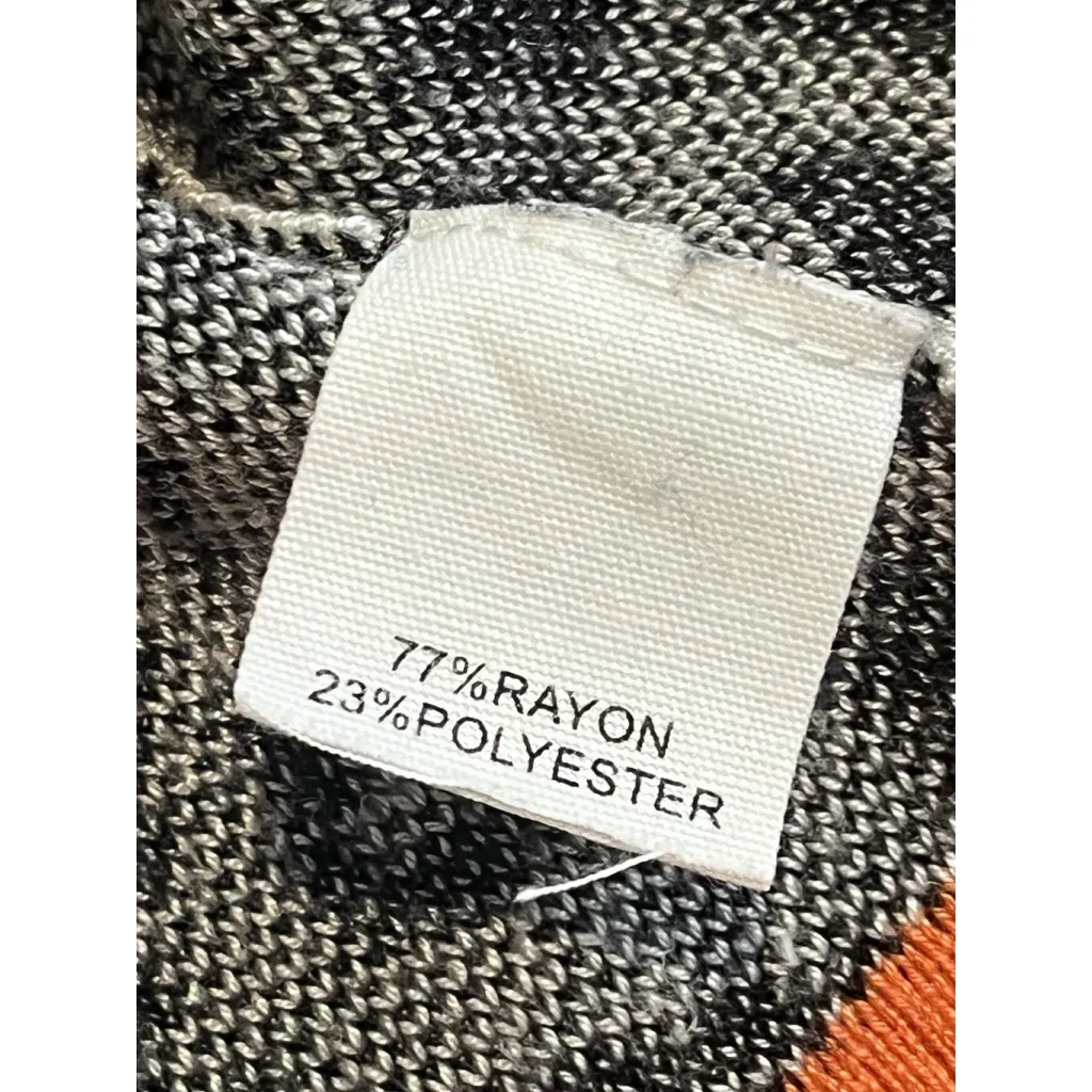 89th + Madison Sweater Womens Size Large Leopard Print Orange Trim Crew Neck Top White - Image 7