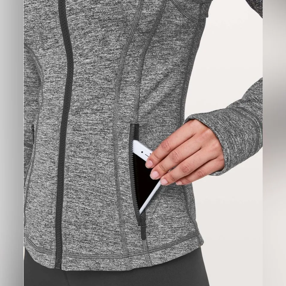 Lululemon Define Jacket Coat Heathered Black Luon Full Zip Size 4 - Image 4