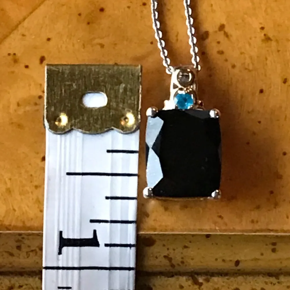 Natural Black Jade Sterling Silver Necklace - Image 8