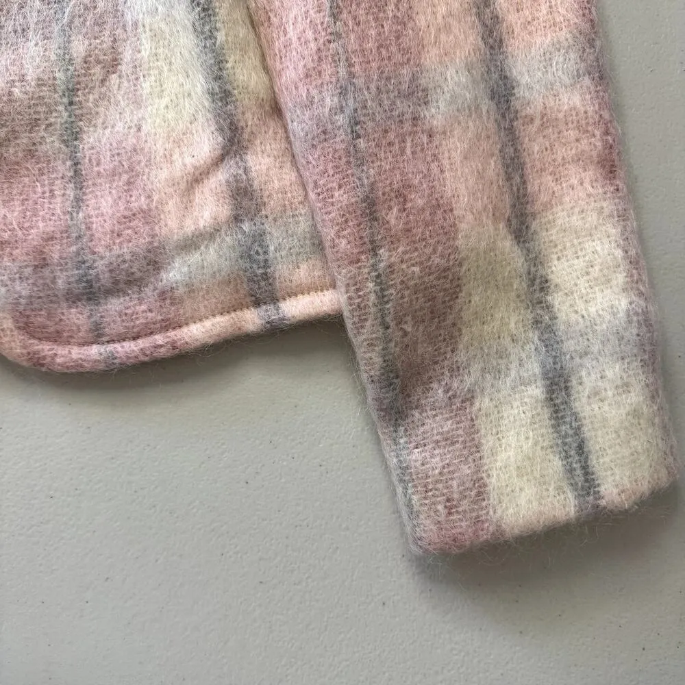 VTG 90s Gregge Sport Mohair Cropped Pink Plaid Jacket USA Made Sz 4 - Image 4