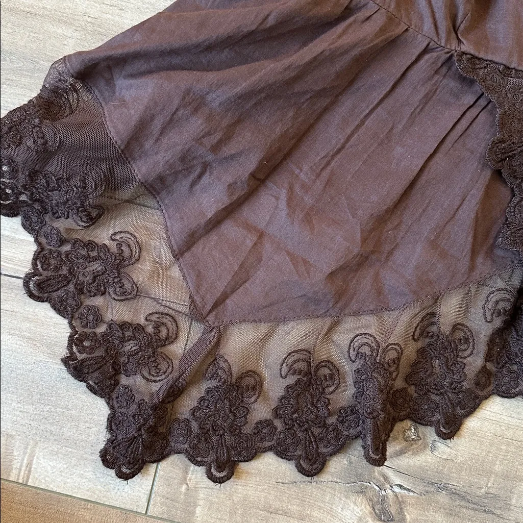 Abercrombie & Fitch Babydoll Lace-Trim Cami Brown Chestnut Sz XL - Image 10