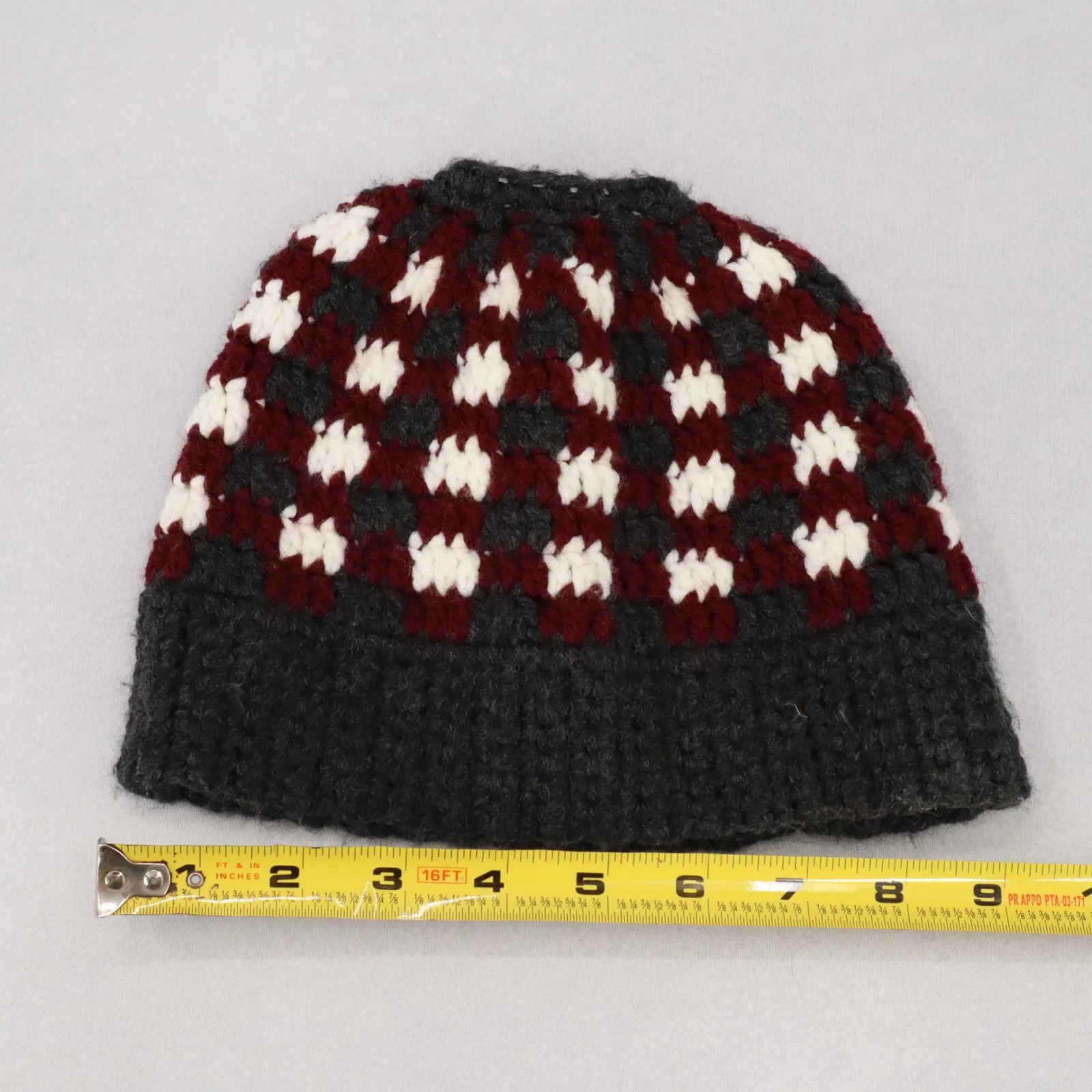 Gray Multi Color Cable Knit Crochet Y2K Vintage Cottage Skater Beanie Cap Hat OS - Image 6