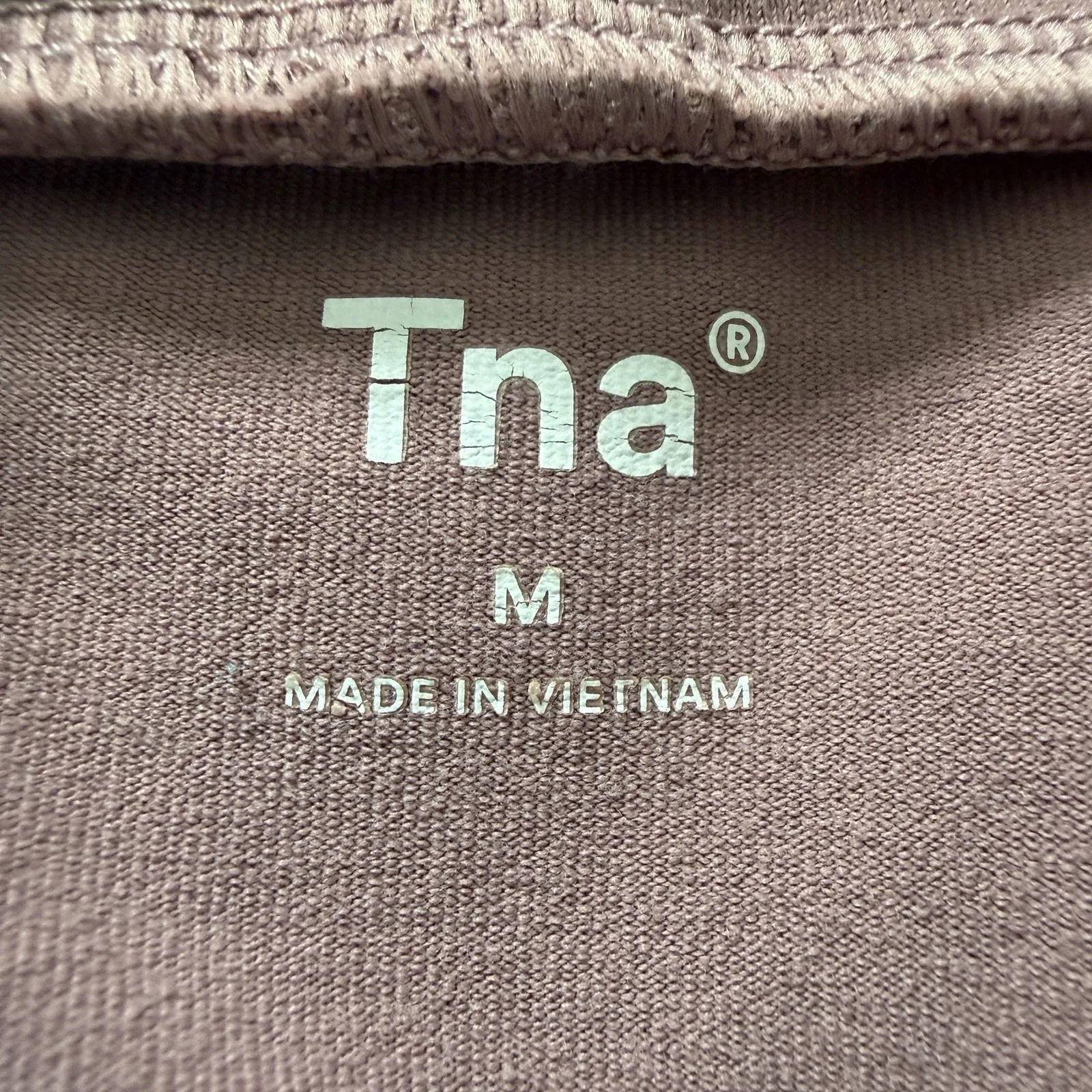 Aritzia TNA Womens Mock Neck Sleeveless Cropped Top Size M Mauve Minimalist - Image 5