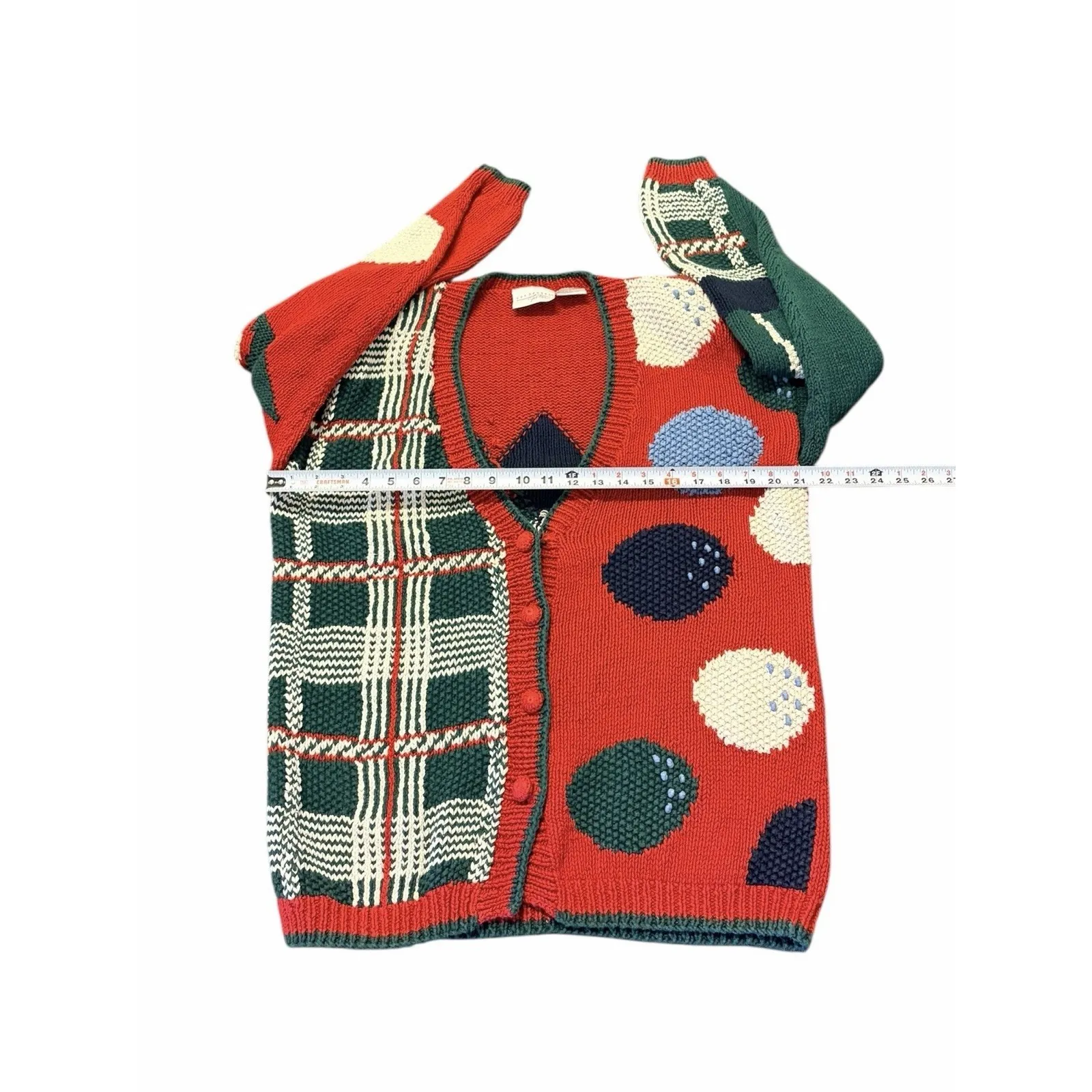 Vtg Van Heusen 90's Golf Knit Cardigan Sweater Womens L California Sweater Size L - Image 5