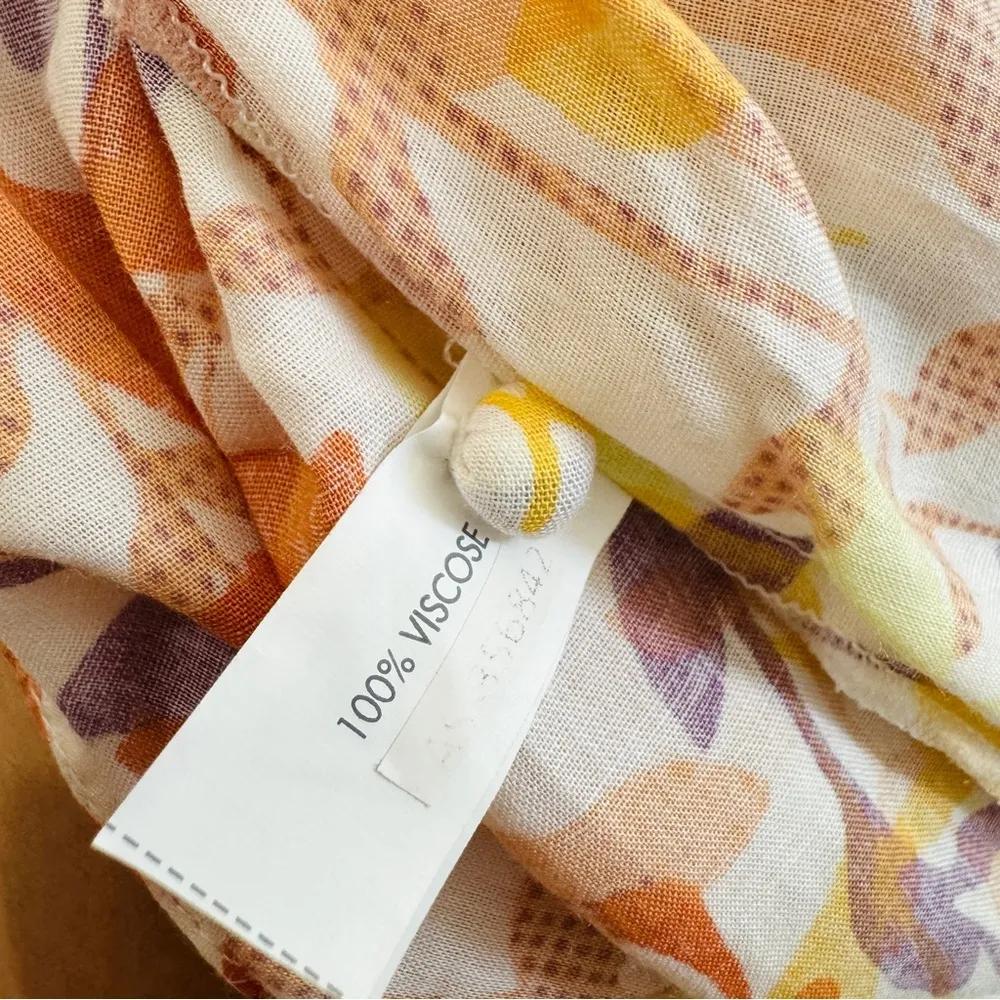 Poupette St Barth short sleeve floral multi button front midi dress NEW - Image 10