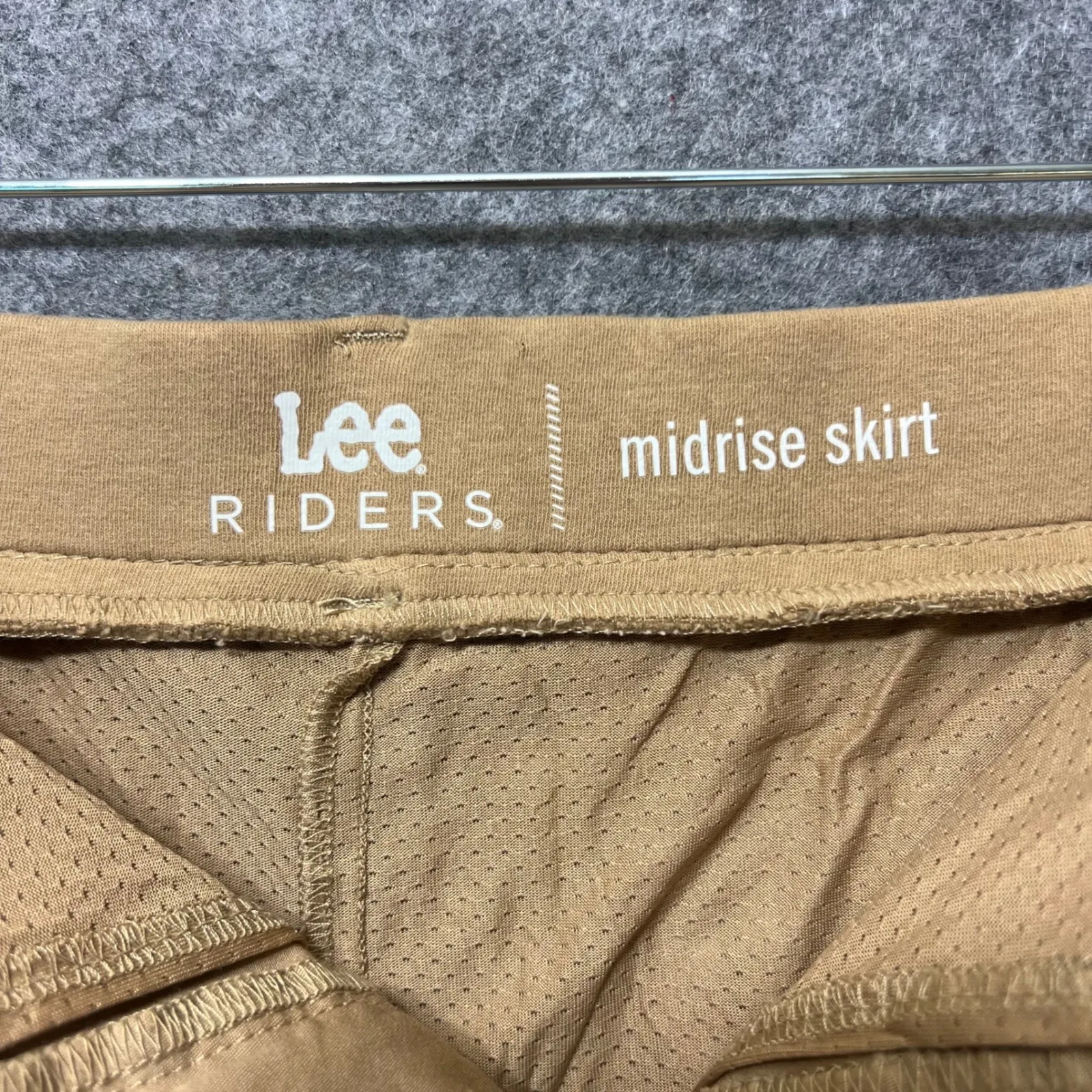 Lee Riders‎ Khaki Midrise Skort 18M Cotton Stretch Mesh Lined Casual Tan Skirt - Image 5