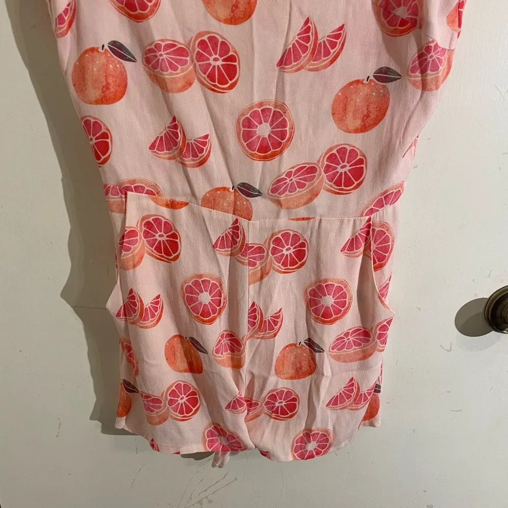 Wildfox Couture Grape Fruit Print Pink Romper w/ Low Back  & Front Pockets - Image 7