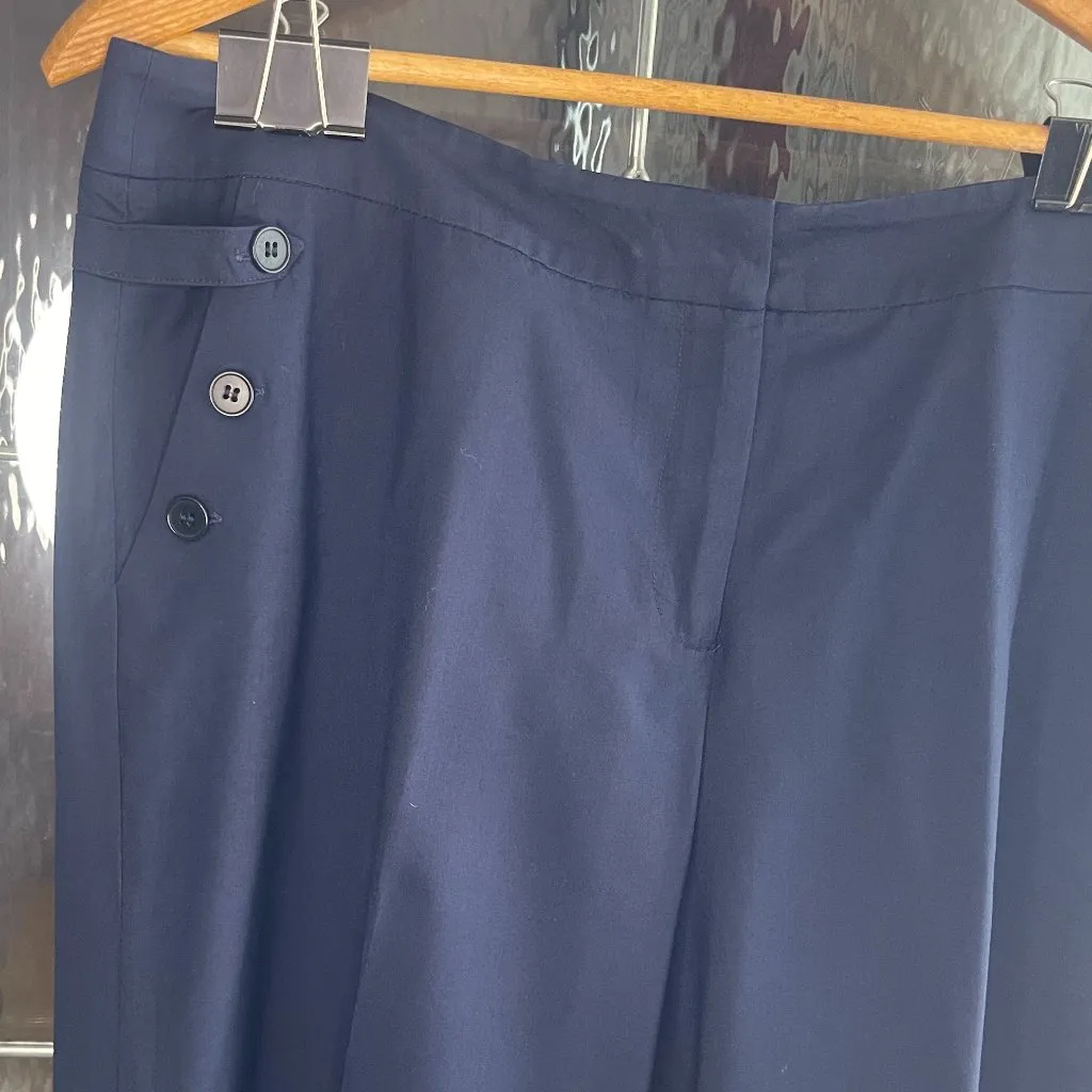 Talbots Collection Women’s Dress Pants Sz 14 Italian Fabric Button Detail Blue - Image 2