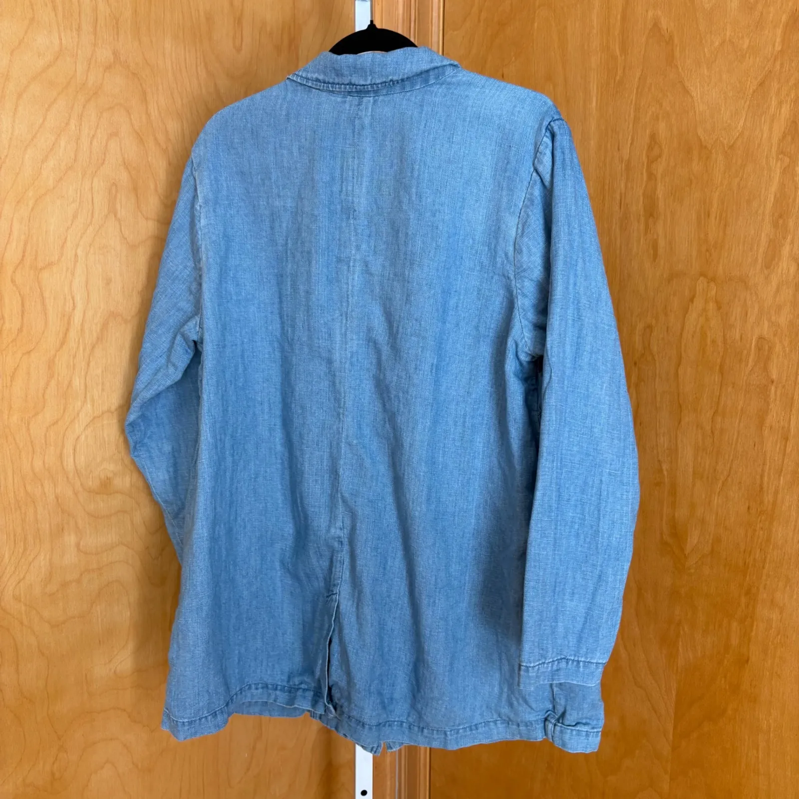 jill jill denim women's light blue chambray blazer jacket size 1X - Image 2