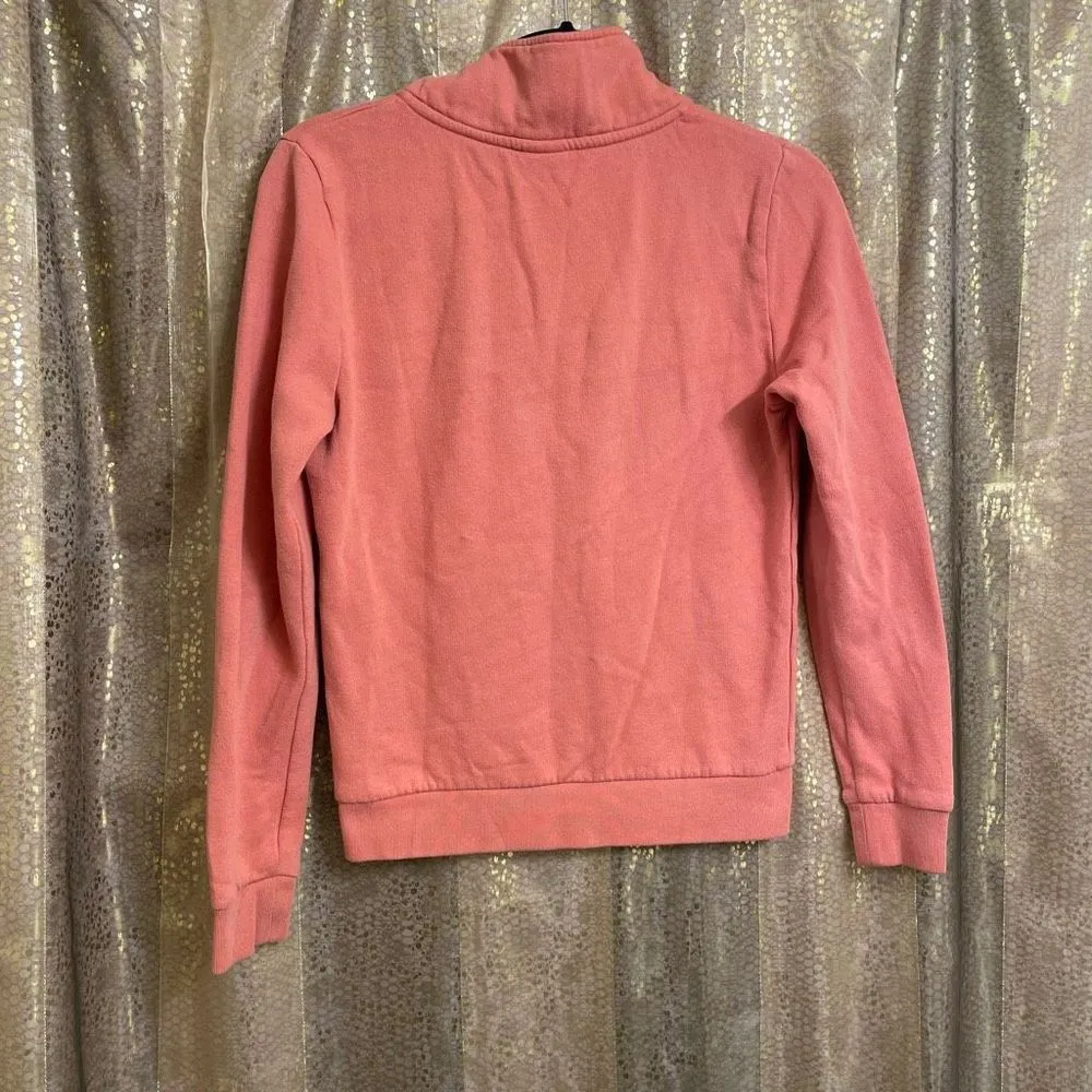 PINK Muted Coral Peach Logo Pullover 1/4 Zip Sweater XS - Image 2
