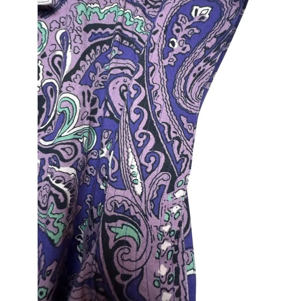 Julia Amory Betty Dress in Beach Paisley NWT Sz. L Purple Size L - Image 9