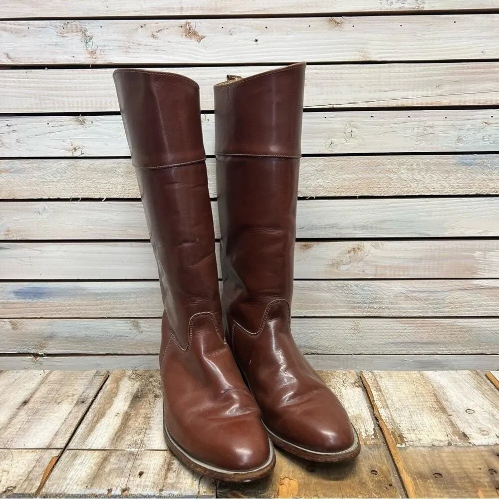 Vintage Frye 8405 Campus 12D Brown Leather Tall Riding Boots Western Women's 13 - Image 2
