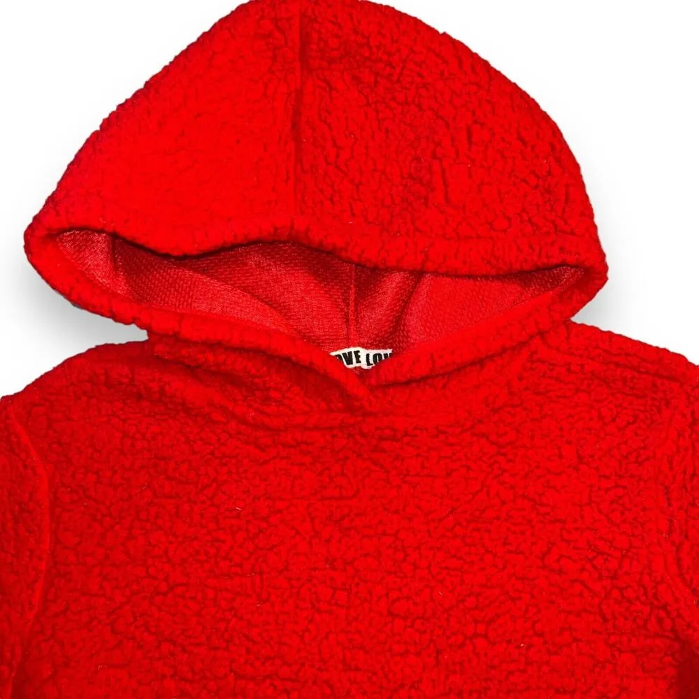 Fahrenheit Active Womens Fleece Sweatshirt Hoodie Red Stretch Lightweight Large - Image 2