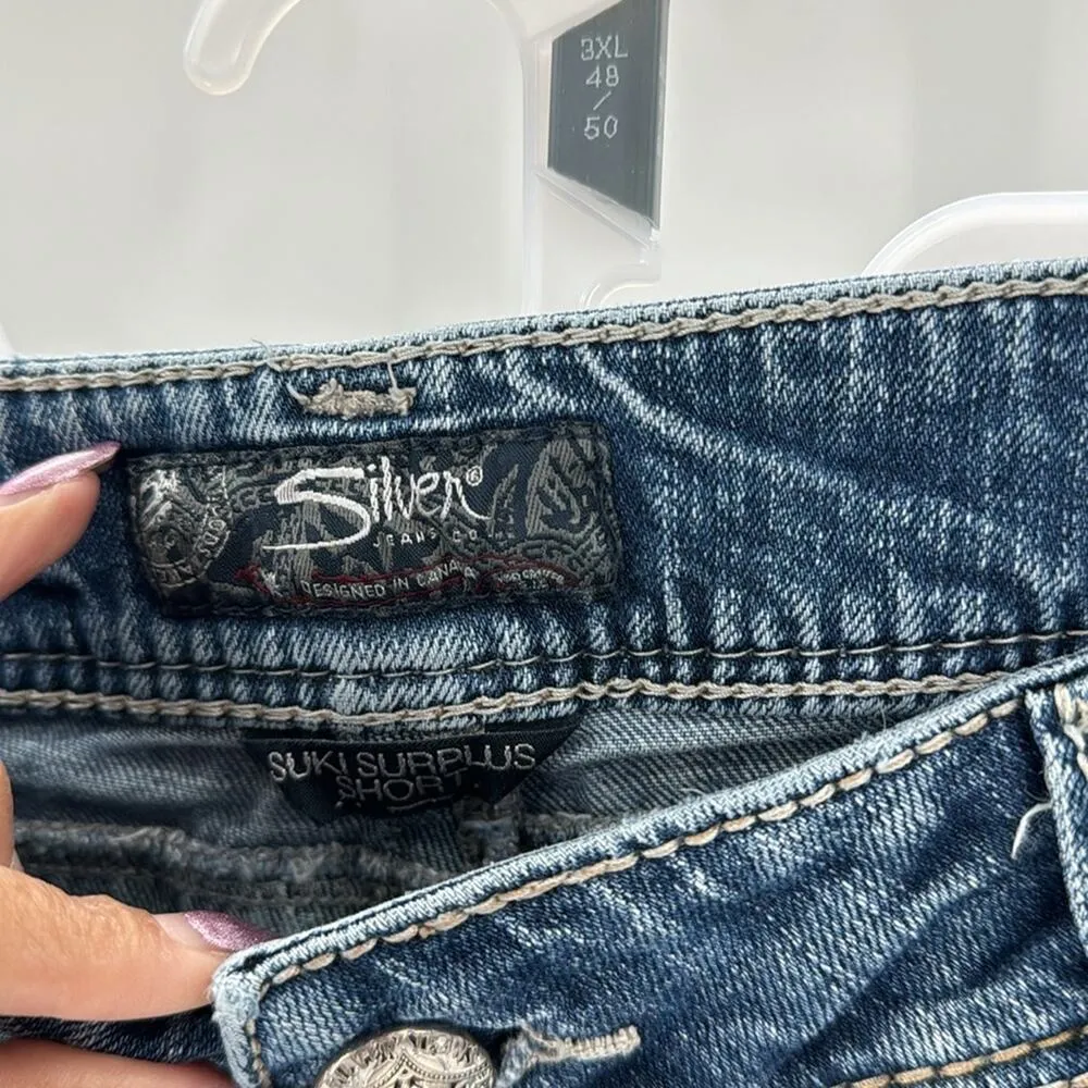 Silver Jeans Suki Surplus shorts western modest casual stretch summer size 16 - Image 5