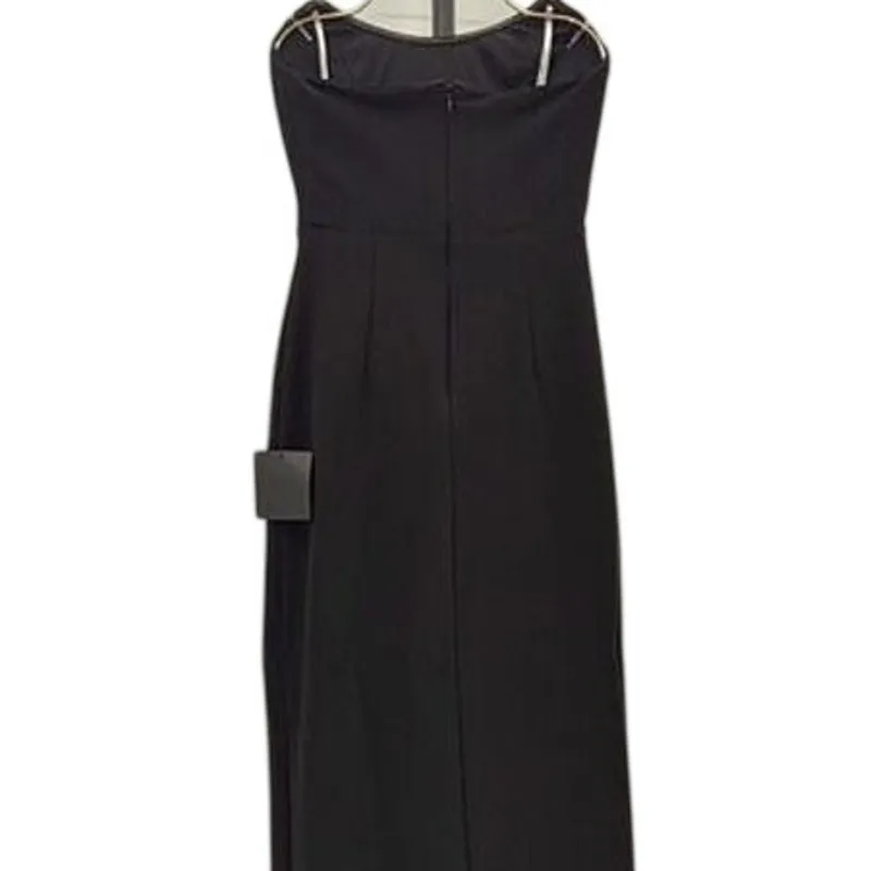 NWT Lulus Sensational Beauty Sleeveless Strapless Maxi Dress Slit Leg S Black - Image 7