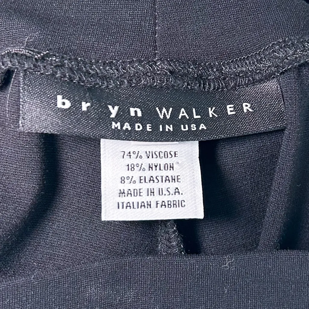 Bryn Walker Black Wide Leg Pants Size L Made in USA, Italian Fabric Lagenlook - Image 4