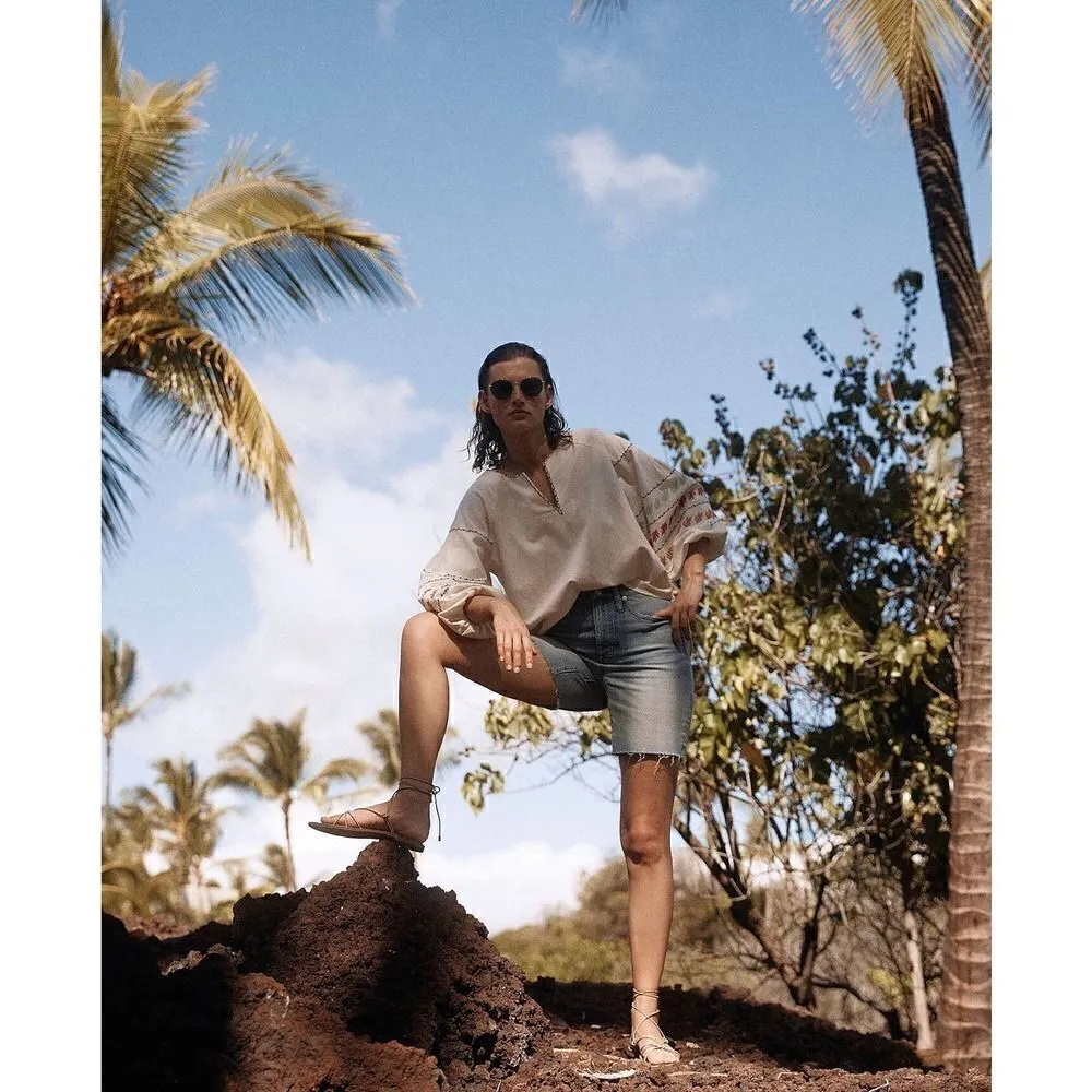 MADEWELL NWT High-Rise Mid-Length Denim Shorts size 23 - Image 3