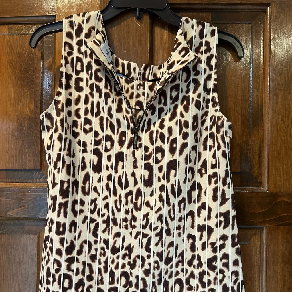 Cabi Ginger Leopard Print Blouse Top Size XS Brown Tan Sleeveless Animal - Image 7