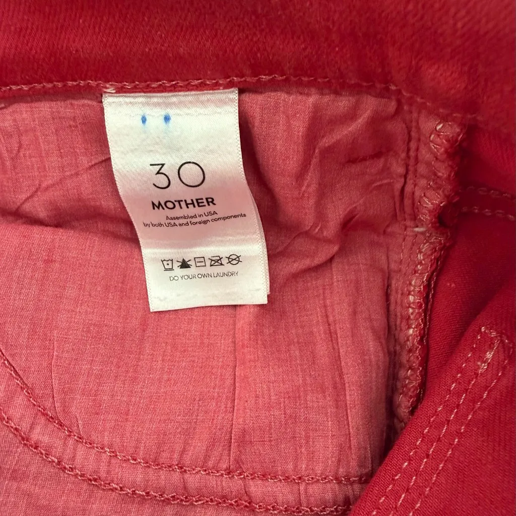 Mother The Hustler Ankle Fray in Never a Dull Moment Coated Red Size 30 - Image 10