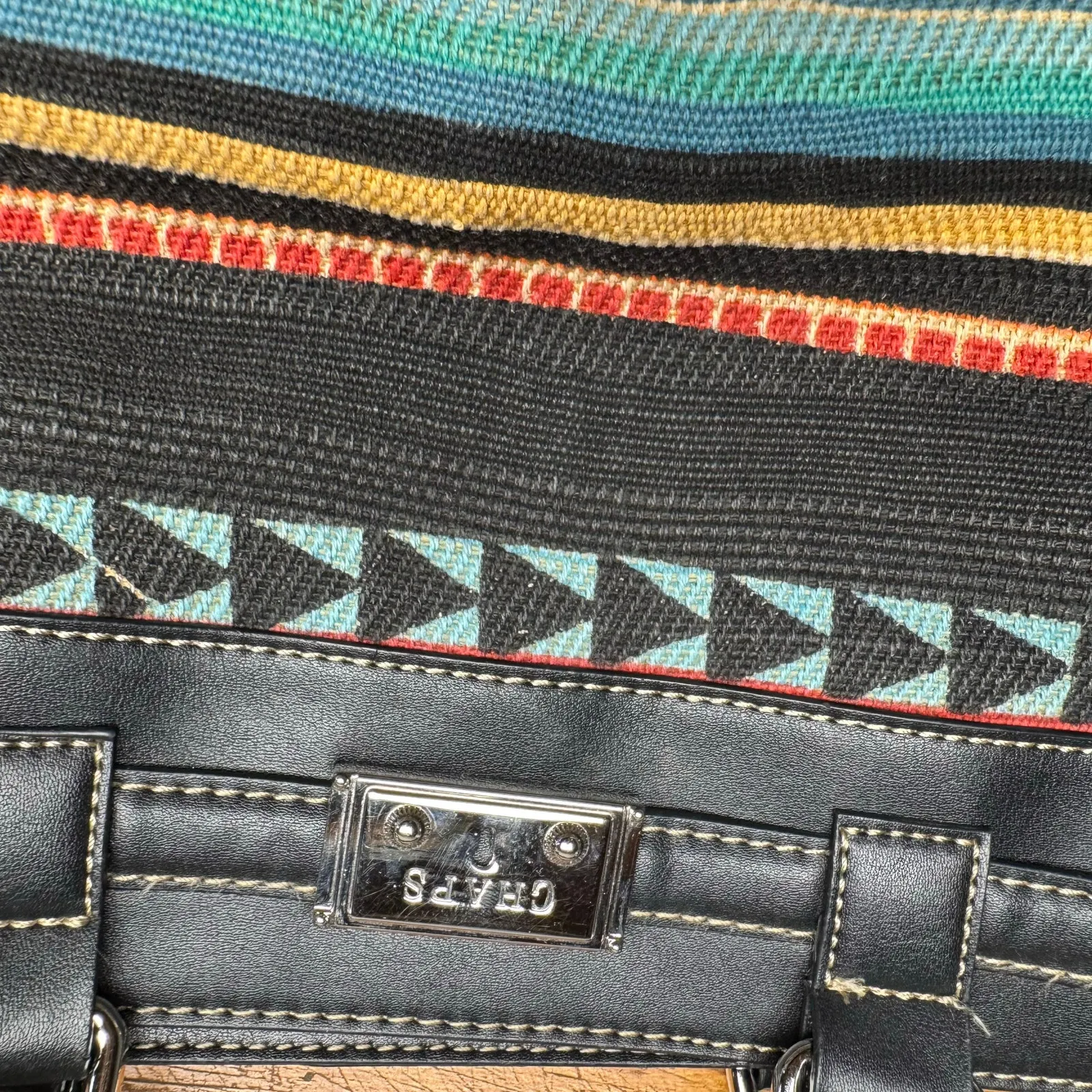 CHAPS multicolored‎ shoulder bag western boho - Image 3