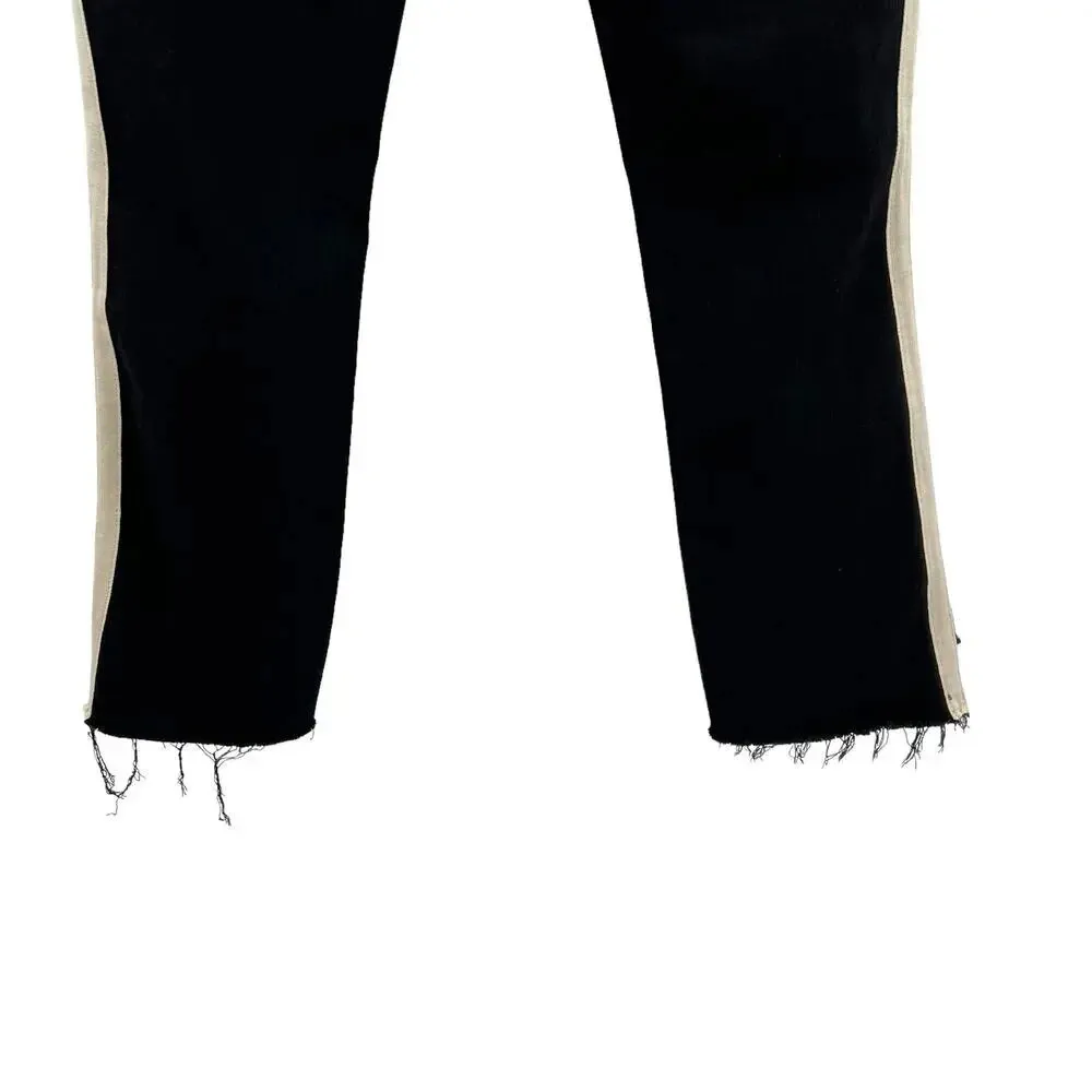 MOTHER Denim Insider Striped Crop Step - Image 10