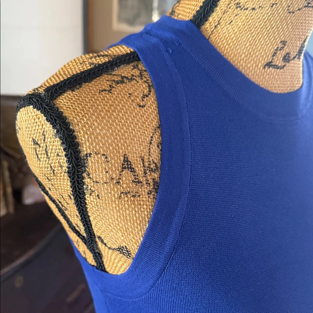 The Drop Gabriela High Neck Sleeveless Maxi Stretch Dress in Dazzling Blue NWT Size XS - Image 4