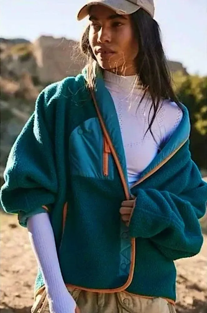 FP Movement Hit The Slopes Shawl Jacket XL Fleece Gym Winter slouchy streetwear - Image 2