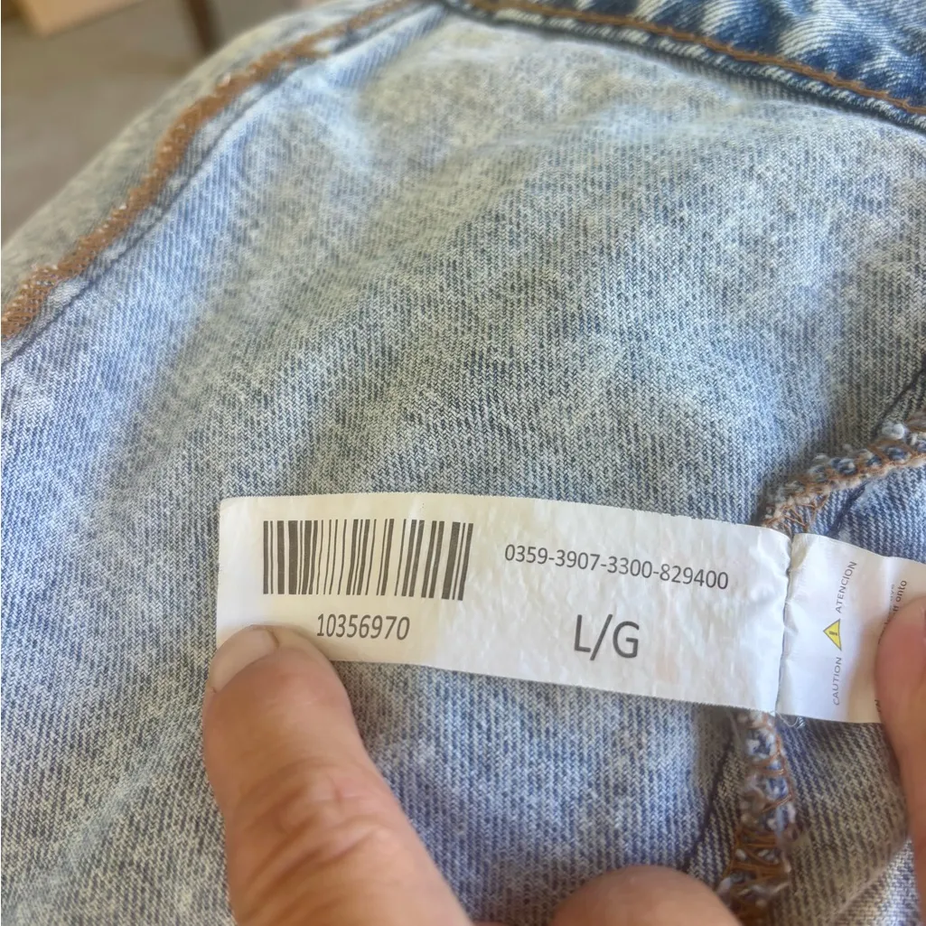 Refuge Acid Wash Denim Jacket With Sherpa Lining Vintage 90s Y2K Size Large Blue - Image 12